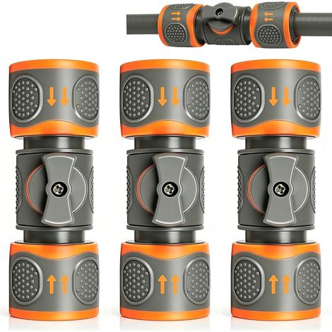 Raccord Arrosage Lot de 3 Robuste Anti Fuite Vanne de Régulation Matériau ABS,3 pièces 13x11x4cm, pour réparation de jardin (1/5)