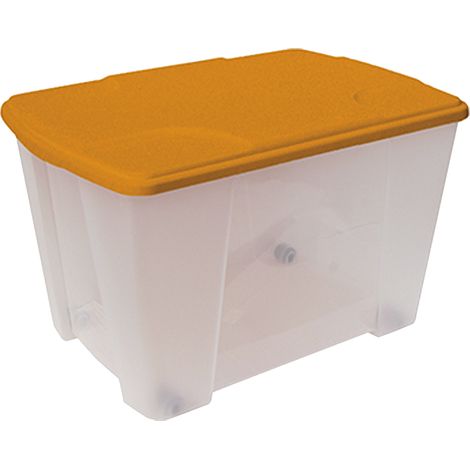 CONTENITORE MULTIUSO 565X390XH350 TRASPARENTE E ARANCIONE - ART PLAST (1/4)
