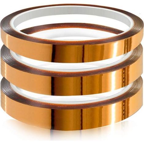 Ahlsen 3Pcs Ruban adhésif de film de polyimide, Résistant à La Chaleur Ruban, pour imprimante 3d, Masquage, Soudure, Carte de Circuit Imprimé Isolant (20mm33m) (1/5)