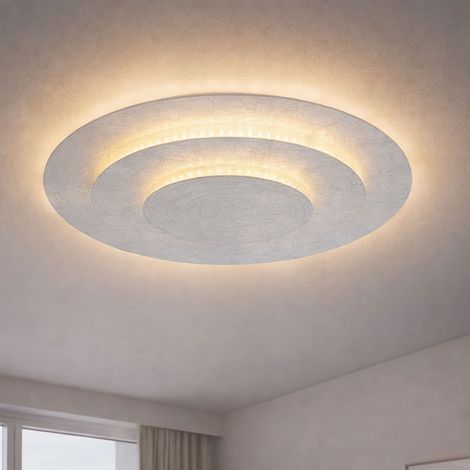 Deckenlampe Deckenleuchte Wohnzimmerlampe silber LED Schlafzimmerlampe D 35 cm