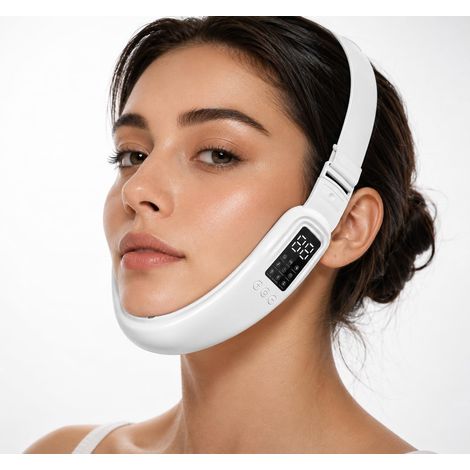 Appareil lifting visage V-line machine double menton 8 modes raffermissant visage électrique, Blanc (1/5)