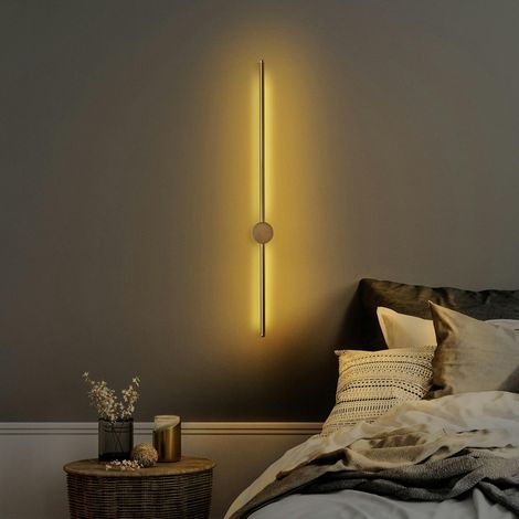 Applique murale LED design, 1 tige dorée verticale VIESTE (1/5)