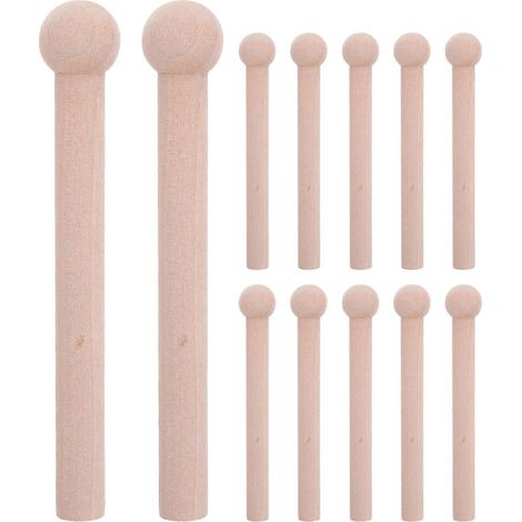 Lot de 12 crochets en bois pour panneau perforé d'établi - Supports pour suspendre outils, loisirs créatifs et décorations - Projets de bricolage et décoration intérieure (1/4)