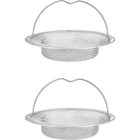 Filtres d'évier de cuisine 2 pièces, 11 cm, filtre de vidange en acier inoxydable, crépine d'évier, crépine de vidange pour évier avec poignée, filtre d'évier pour baignoire, cuisine (1/5)