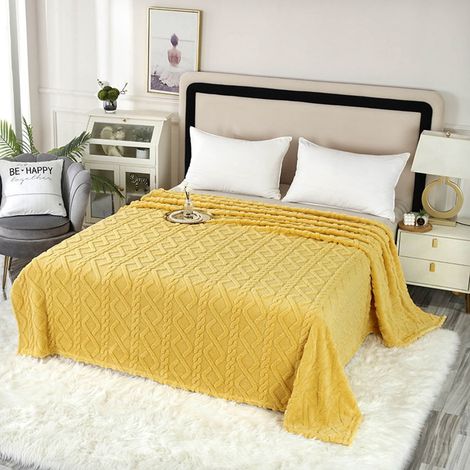 Couverture Double Face Taffeta-Flanelle - Pour Lit Queen - Usage Multifonctionnel Canapé Sieste Climatisation - 70 x 100 cm - 1 Pièce (1/5)