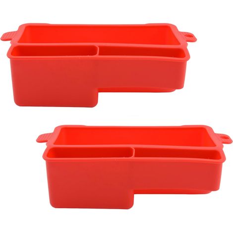 Lot de 2 tapis de récupération de graisse en silicone Blackstone, pour plaques de cuisson Blackstone, barbecue, pâtisserie, rôtissage, rouge. (1/5)