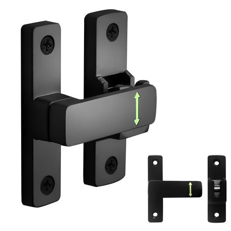 Verrou Porte Coulissante,Loquet Porte Interieure,90/180 Degrés Serrure à pêne Dormant en Acier Inoxydable,Serrure à Embrayage Heavy Duty à Angle Droit pour Portes Coulissantes,Armoires,Jardin