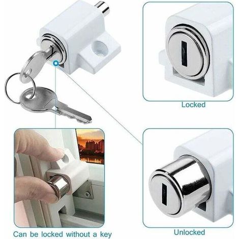 Türschloss – Hochleistungs-Sicherheitsschloss – Weiß – 2er-Pack (1/5)