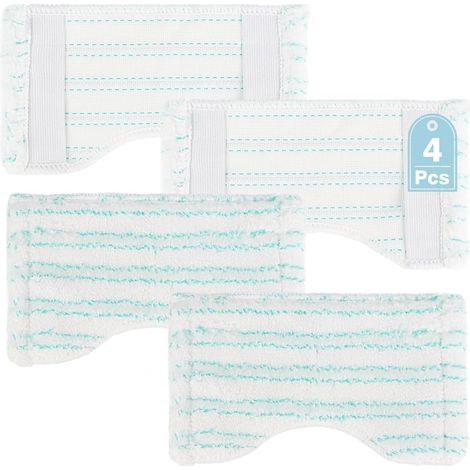 Leifheit Bath Cleaner Micro Duo Lot de 4 housses de rechange en microfibre avec poils spéciaux pour balai de carrelage et bras télescopique, idéal pour salle de bain et douche