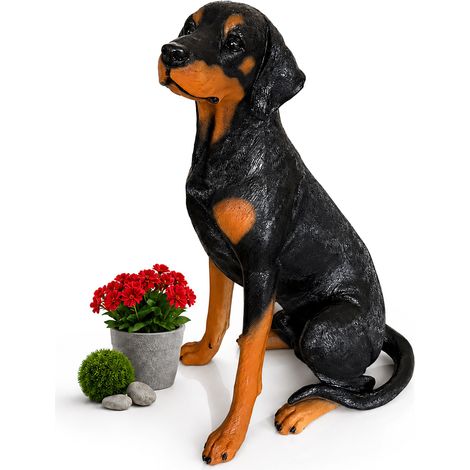 Relaxdays, Garden Dog Statue, weatherproof, for outdoor & patio use, Doberman, 83 x 39 x 52 cm