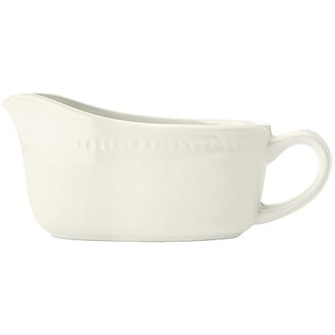 Mikasa Cranborne Sauce Pan de grès, crème, 300 ml pour les sauces, les dips et les flans, parfait pour le dîner de du dimanche, lavable au lave-vaisselle et au micro-ondes. (1/5)