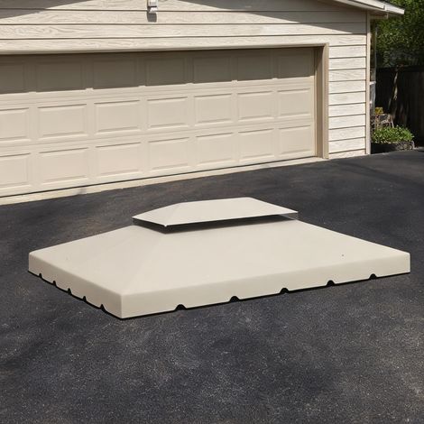 Tonnelle de jardin beige en tela de Poliéster 400 x 300 x 0,1 cm (1/5)