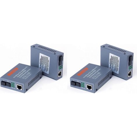 Émetteur-récepteur fibre optique HTB-3100 (2 paires), convertisseur fibre unique, 25 km, SC 10/100 Mbit/s, monomode, prise UE (1/5)