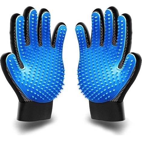 Une paire de gants de toilettage pour animaux, gants de brossage pour animaux, gants dépilatoires de haute qualité, 260 poils de brosse, faciles à nettoyer, adaptés à tous les animaux à fourrure. (1/5)