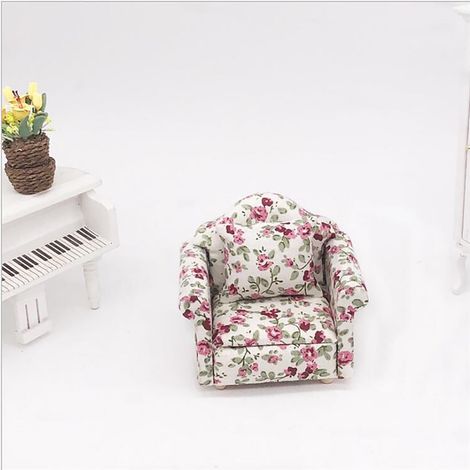 Canapé Simple pour Maison de Poupée Échelle 1:12, Meuble Miniature de Décoration (1/4)