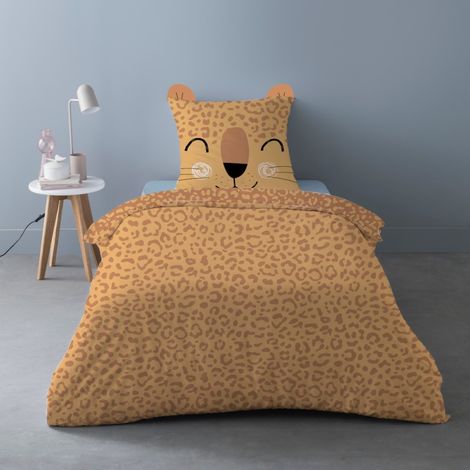 Housse de couette 140x200 Leopi + 1 taie 100% coton