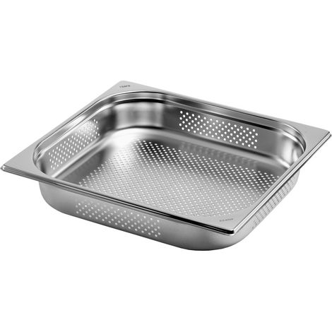 Bac GN 2/3 - Inox - 325x354x100mm - 9L - Perforé - Budget - Saro