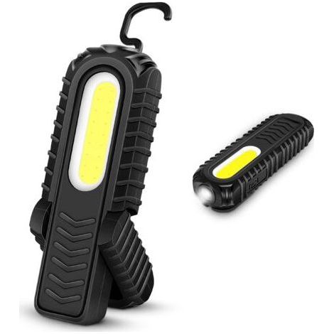 Rechargeable LED Work Light, 5W COB Front LED Work Light with Hook and Magnetic Base for Workshop Emergency Use 1 Piece (1/4)