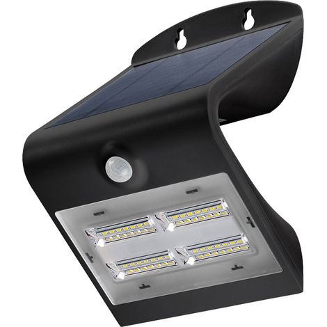 GOOBAY Solar LED-Wandleuchte mit Bewegungsmelder, 3,2 W, schwarz