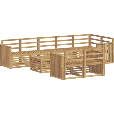 Conjunto de sofás de exterior 9 uds. 8 plaza Blanco vidaXL (1/5)