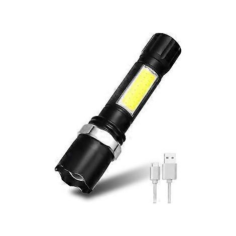 Taschenlampe, wiederaufladbare LED-Taschenlampe 500 lm, extrem leistungsstarke, per USB aufladbare LED, 3 Modi