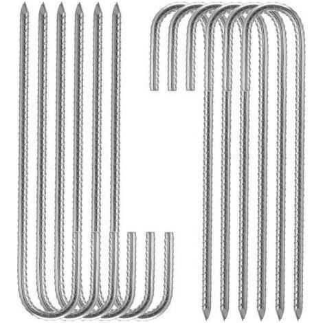 argent Piquets de fixation sol XL, Sardines, Lot de 10, galvanis, tente, 30 cm, Acier lectrozingu (1/4)