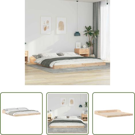 Massives Holz - Bettrahmen Braun 180 x 210 cm Massives Kiefernholz (1/5)