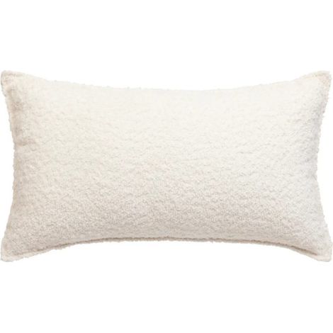 Coussin Déco Bouclette "Soana" 30x50cm Ivoire (1/5)