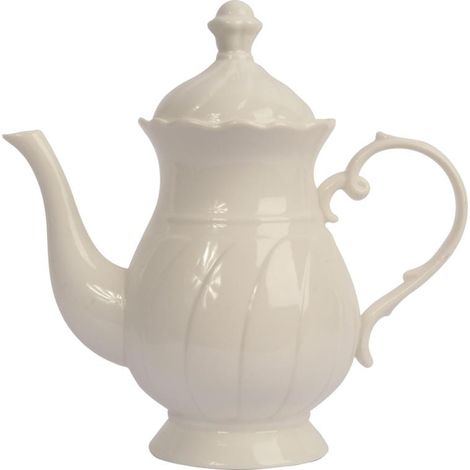 Keramik-Teekanne, weiß, 25 cm
