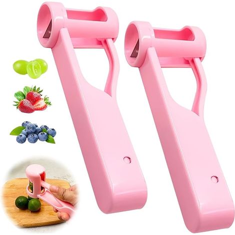 Set di due taglia-uva per neonati e bambini piccoli: un pratico strumento per tagliare frutta e verdura in modo rapido, ideale per preparare insalate di frutta e verdura e decorare torte. (1/5)