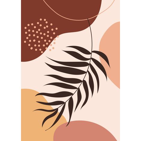 Papier peint panoramique - Feuille Boho - 130 cm x 185 cm (1/2)