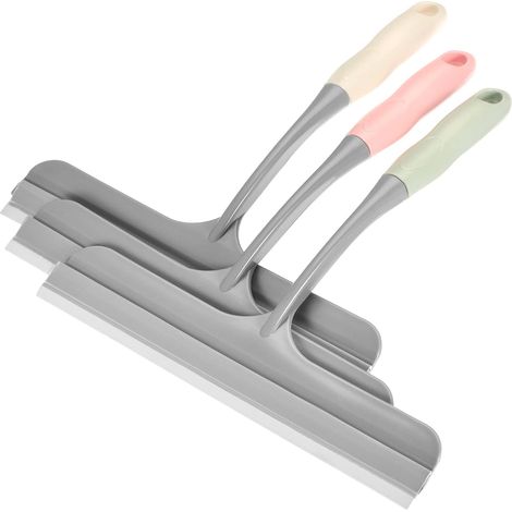 Râpe de douche en caoutchouc avec trous de suspension pour verre, portes de douche, murs en marbre, salle de bain, rose + bleu + beige, lot de 3 (1/5)