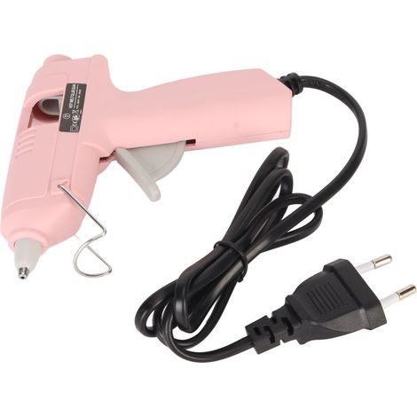 Mini machine à colle thermofusible 20W, outil de colle thermofusible DIY, livré avec 50 bâtons de colle de 7 mm, convient à la maison et à l'école, 110-240V, prise standard européenne rose. (1/5)