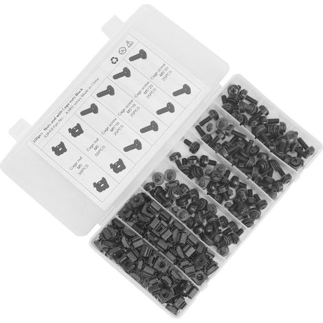 Kit de vis et écrous cage M5 en acier au carbone pour armoires et véhicules (1/5)
