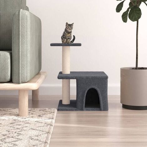 Arbre à chat avec poteau à griffer en sisal gris foncé, 48 cm (1/4)