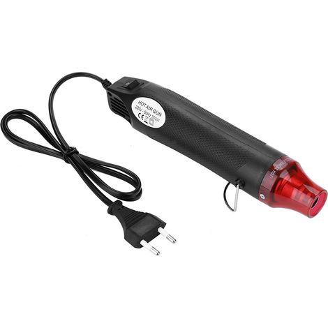Pistolet à air chaud 300W, outil électrique pour séchage, bricolage et argile polymère (220V, fiche UE, noir) (1/5)