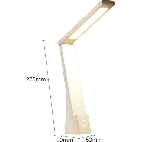 (B) Lampe de bureau LED, rechargeable, sur secteur, pliable, lampe d'étude respectueuse des yeux (1/5)