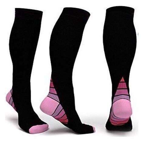 Chaussettes de compression dégressive pour femmes 15-20 20-30 mmHg, bas de contention pour la course à pied (1/5)