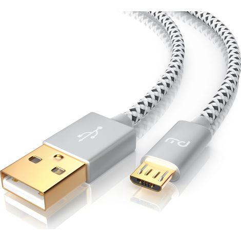 Primewire Premium Micro USB 2,4A Schnellladekabel - Nylonkabel Metallstecker - High Speed Ladekabel / Datenkabel - 1m (1/5)