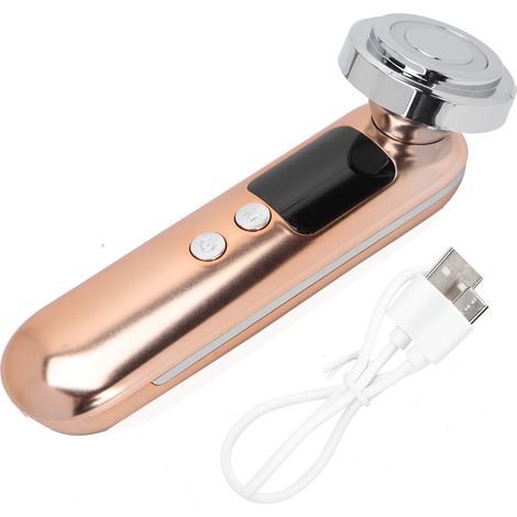Appareil de Beauté EMS avec Thérapie Lumière Rouge et Bleu pour Nettoyage Profond et Rafraîchissement Cutané - Or Champagne (1/5)