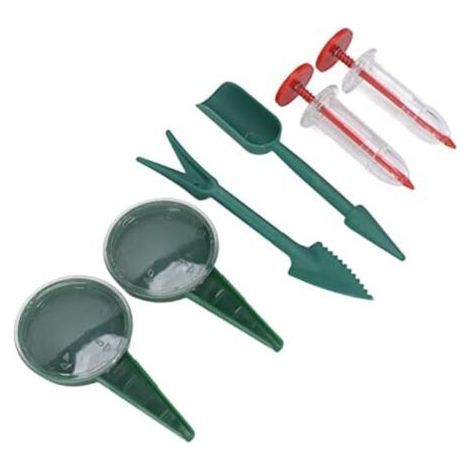 Set di 6 dispenser per semi CSPARCV, strumento portatile regolabile in plastica per la distribuzione dei semi, seminatrice manuale per piantine