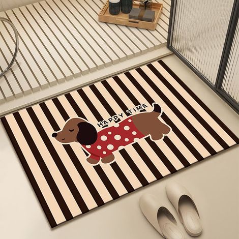 (40 x 60 cm) Weiche und saugfähige Badezimmermatte, rutschfeste WC-Türmatte, Stürzschutzmatte für das Badezimmer (1/5)