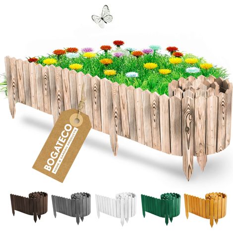 Rollborder Bogateco Bois brûlé 30x200 cm Bordure de Jardin