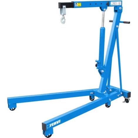 FERVI Gruetta Idraulica Pieghevole Carrello Sollevatore 1000 kg 1555 mm