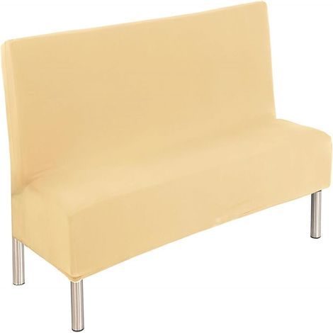 1 Housse Clic Clac Extensible 3 Places, Tissu Doux Polyester, Pour Canapé Sans Accoudoirs 180-210cm, Salon (1/4)