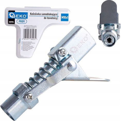 Punta autobloccante per ingrassatore GEKO M10x1 con morsetto da 600 bar