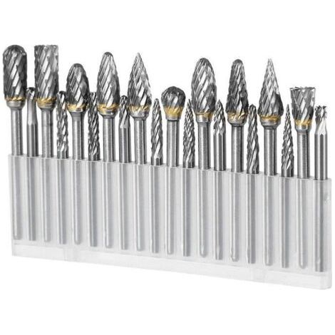 Lot de 20 fraises en carbure de tungstène super dures, outil rotatif, poignée de 1/8",compatible avec les accessoires de sculpture sur bois Dremel (1/5)