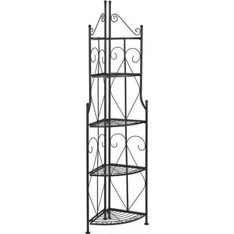 Dema – Étagère d'angle 5 niveaux – Charge maximale 30 kg – Dimensions 35,5 x 35,5 x 177,5 cm – Rangement facile dans espaces réduits