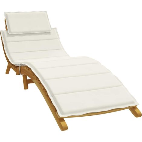 vidaXL Cuscino per Lettino Prendisole Crema Mélange 186x58x4cm Tessuto