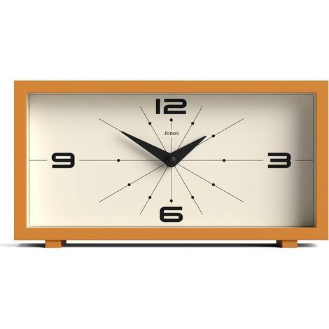 1 Horloge de bureau, Design rectangulaire moderne, Finition mate, Lentille en verre, Pour étagère ou table de chevet